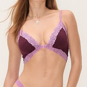 IN SEARCH OF PINK Victoria's Secret Plum and Lavender Lace Bralette IN A MEDIUM